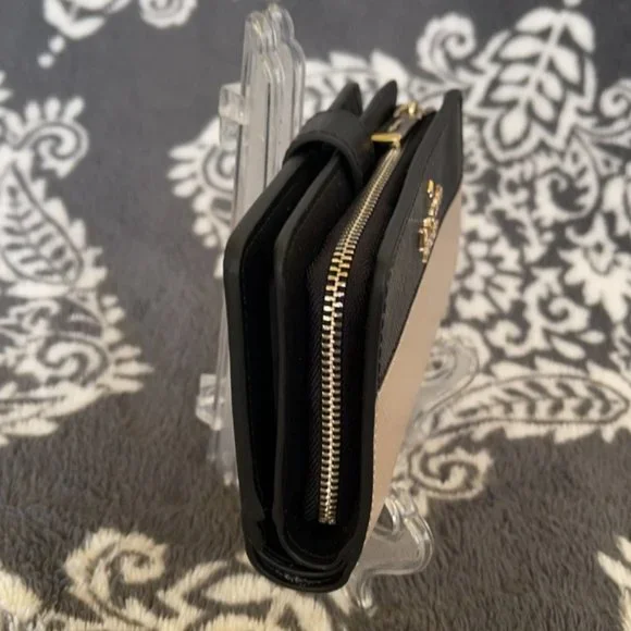 Kate Spade Staci Colorblock Medium Compact Bifold Wallet Warm Beige Multi - Picture 8 of 16